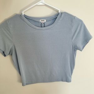 baby blue garage cropped tee